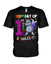100th Day Of 1st Grade And Nailed It V-Neck T-Shirt tile