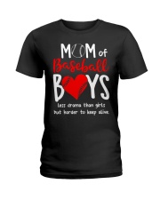 Mom Of Baseball Boys Ladies T-Shirt front