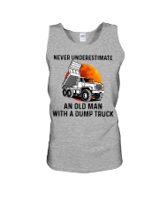 Never Underestimate An Old Man With A Dump Truck Unisex Tank tile