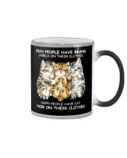Happy People Have Cat Hair On Their Clothes Color Changing Mug tile