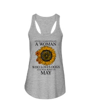 A Woman Who Loves Dogs And Was Born In May Ladies Flowy Tank tile