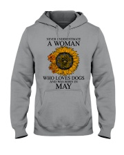 A Woman Who Loves Dogs And Was Born In May Hooded Sweatshirt tile