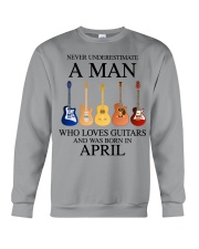 A Man Who Loves Guitar And Was Born In April Crewneck Sweatshirt tile