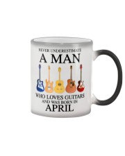A Man Who Loves Guitar And Was Born In April Color Changing Mug tile