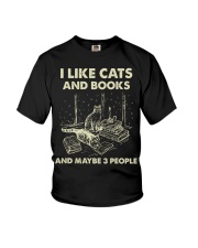 I Like Cats And Books And Maybe 3 Peoples Youth T-Shirt tile