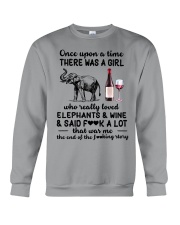 A Girl Who Really Loved Elephants And Wine Crewneck Sweatshirt tile