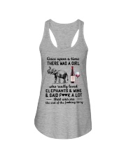 A Girl Who Really Loved Elephants And Wine Ladies Flowy Tank tile