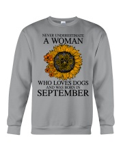 A Woman Who Loves Dogs And Was Born In September Crewneck Sweatshirt tile