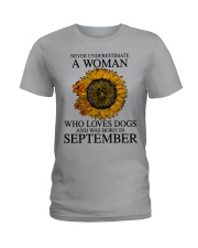 A Woman Who Loves Dogs And Was Born In September Ladies T-Shirt front