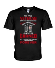 Earned The Title Veteran Forever V-Neck T-Shirt tile