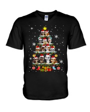 Cat Chritmas Tree V-Neck T-Shirt tile