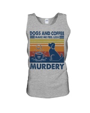 Dogs And Coffee Make Me Feel Less Murdery Unisex Tank tile