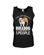 I Only Care Bulldog And Maybe 3 People Unisex Tank tile
