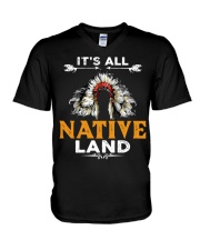 It's All Native Land V-Neck T-Shirt tile