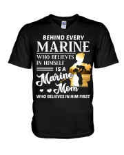 Marine Mom V-Neck T-Shirt tile