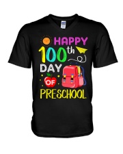 Happy 100th Day Of Preschool V-Neck T-Shirt tile