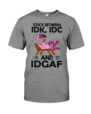 Stuck Between Idk Idc And Idgaf Premium Fit Mens Tee tile