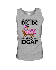 Stuck Between Idk Idc And Idgaf Unisex Tank tile