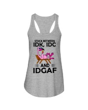 Stuck Between Idk Idc And Idgaf Ladies Flowy Tank tile