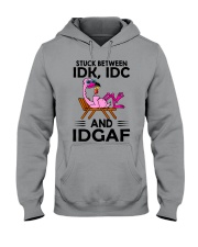 Stuck Between Idk Idc And Idgaf Hooded Sweatshirt tile