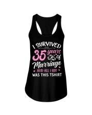 I Survived 35 Years Of Marriage Ladies Flowy Tank tile