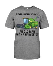 Never Underestimate An Old Man With A Harvester Premium Fit Mens Tee tile