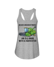 Never Underestimate An Old Man With A Harvester Ladies Flowy Tank tile