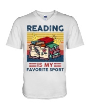 Reading Is My Favorite Sport V-Neck T-Shirt tile