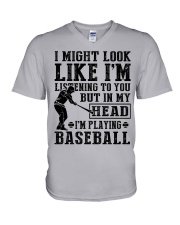 Baseball V-Neck T-Shirt tile