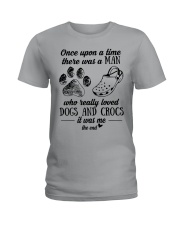A Man Who Really Loved Dogs And Crocs Ladies T-Shirt front