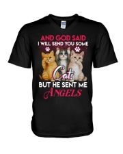 God Sent Me Angels V-Neck T-Shirt tile