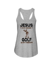Jesus Is My Savior - Golf Is My Therapy Ladies Flowy Tank tile