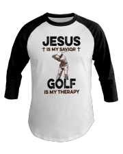 Jesus Is My Savior - Golf Is My Therapy Baseball Tee tile