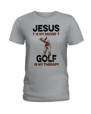 Jesus Is My Savior - Golf Is My Therapy Ladies T-Shirt tile