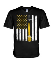 Beer America Flag V-Neck T-Shirt tile