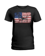Dachshund America Flag Ladies T-Shirt front