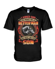 He Sent Me My Son V-Neck T-Shirt tile
