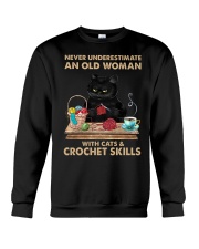An Old Woman With Cats And Crochet Skills Crewneck Sweatshirt tile