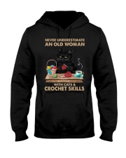 An Old Woman With Cats And Crochet Skills Hooded Sweatshirt tile