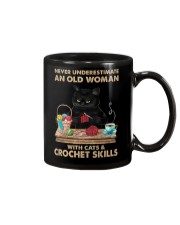 An Old Woman With Cats And Crochet Skills Mug tile