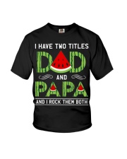 Dad and Papa I rock them both Youth T-Shirt tile