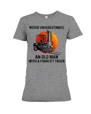 An Old Man With A Forklift Truck Premium Fit Ladies Tee tile