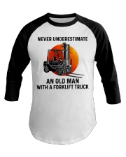 An Old Man With A Forklift Truck Baseball Tee tile