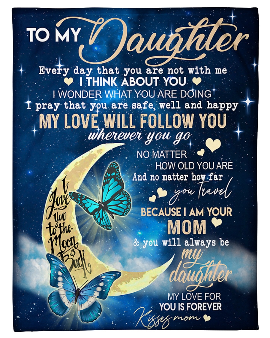 Butterfly - To My Daughter Small Fleece Blanket - 30" x 40"