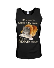 All I Need Is Coffee And My Books Unisex Tank tile