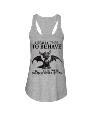 I Really Tried To Behave Ladies Flowy Tank tile