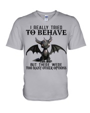 I Really Tried To Behave V-Neck T-Shirt tile