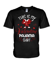 This Is My Valentine Pajama Shirt V-Neck T-Shirt tile