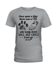 A Girl Who Really Loved Dogs And Crocs Ladies T-Shirt front