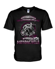 Mom Motorcycle V-Neck T-Shirt tile